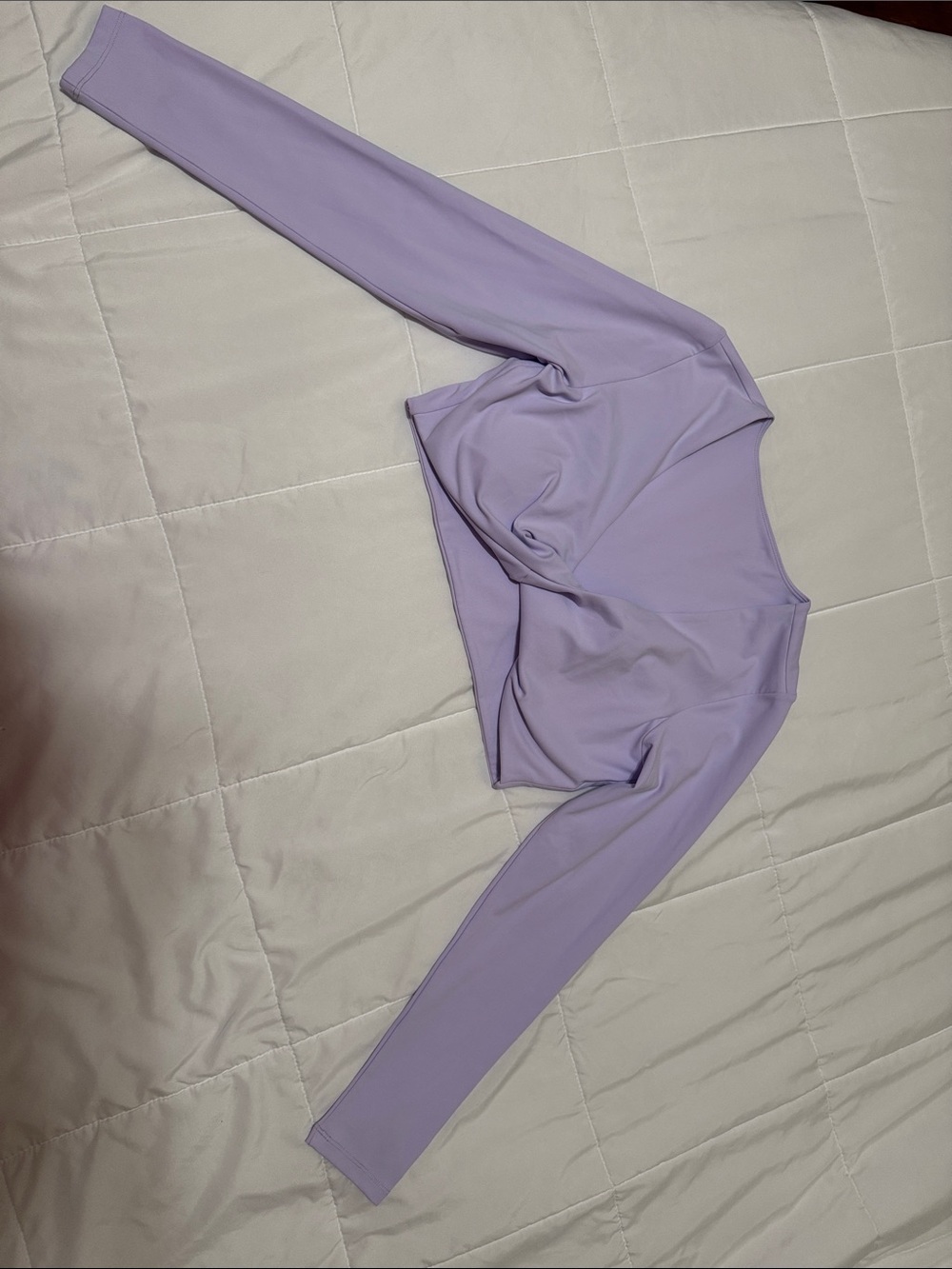 Fabletics Lavender Long Sleeve Scoop Neck Top PureLuxe Built-In Bra Bolero
